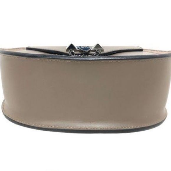 Cheval Firenze Rounded Bottom Italian Leather/Suede Saddle Crossbody/Beige - Picture 5 of 10